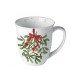 Cana din portelan, 400 ml, Mistletoe with Bow White - AMBIENTE